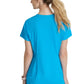 Women's 1 Pocket Tulip Hem Flow Top - SKT221 - Bold Azure
