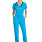 Women's 1 Pocket Tulip Hem Flow Top - SKT221 - Bold Azure