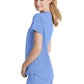 Women's 1 Pocket Tulip Hem Flow Top - SKT221 - Ciel Blue