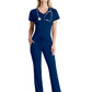Women's 1 Pocket Tulip Hem Flow Top - SKT221 - Navy