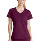 Women's 1 Pocket Tulip Hem Flow Top - SKT221 - Wine