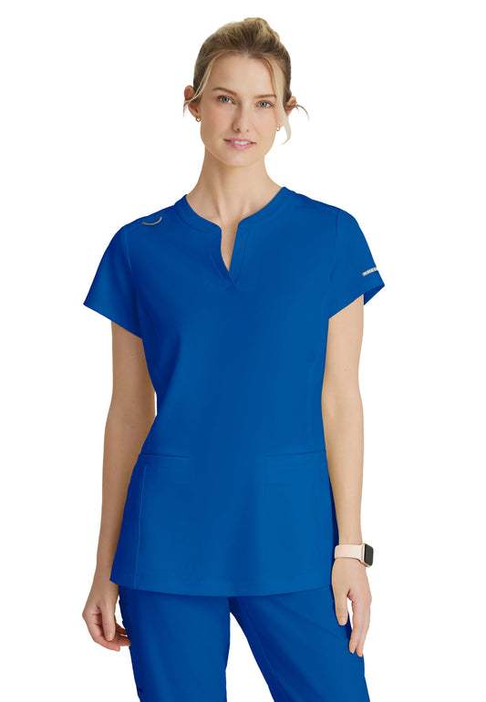 Women's Two Pocket V-Neck Coast Top - SKT259 - New Royal