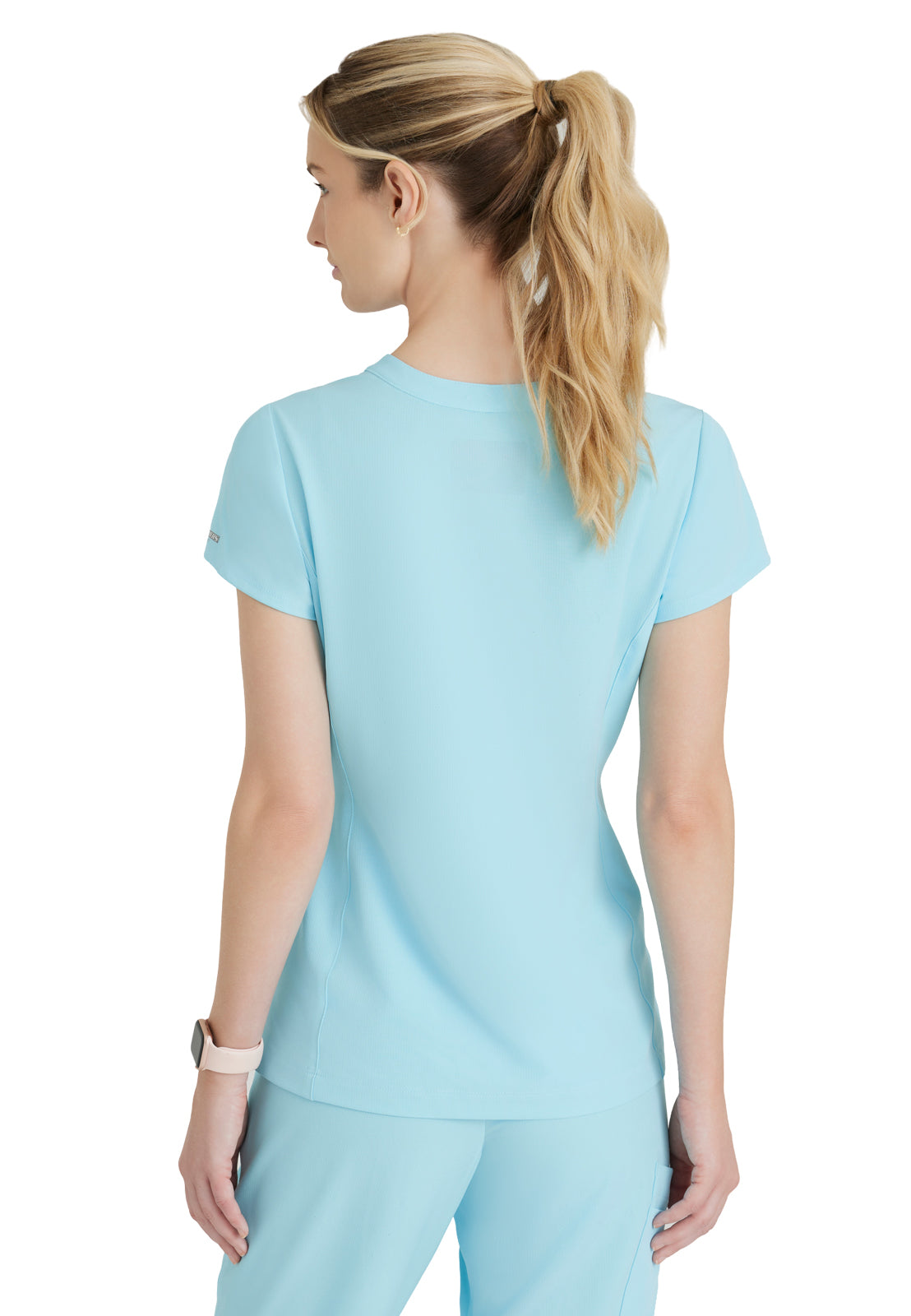 Women's Two Pocket V-Neck Coast Top - SKT259 - Poolside Blue