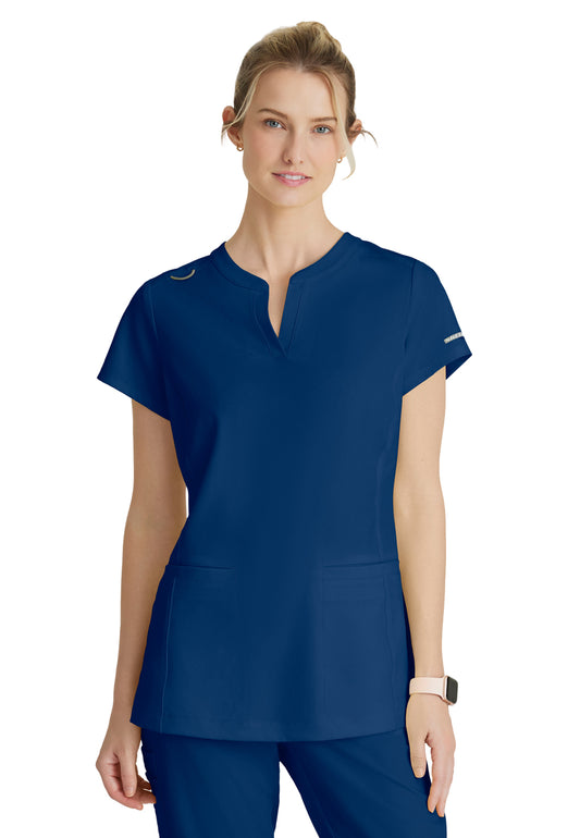 Women's Two Pocket V-Neck Coast Top - SKT259 - Navy