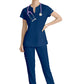 Women's Two Pocket V-Neck Coast Top - SKT259 - Navy