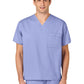 Unisex Double-Pocket V-Neck Top - 100 - Ceil Blue