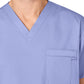 Unisex Double-Pocket V-Neck Top - 100 - Ceil Blue