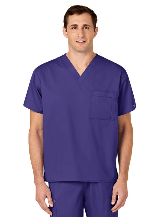 Unisex Double-Pocket V-Neck Top - 100 - Grape