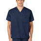 Unisex Double-Pocket V-Neck Top - 100 - Navy