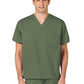 Unisex Double-Pocket V-Neck Top - 100 - Olive
