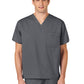 Unisex Double-Pocket V-Neck Top - 100 - Pewter