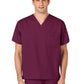 Unisex Double-Pocket V-Neck Top - 100 - Wine
