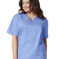Women's Four-Pocket V-Neck Top - 101 - Ceil Blue