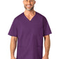 Men's Four-Pocket Modified V-Neck Top - 103 - Eggplant