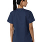 Women's Three-Pocket Curved V-Neck Top - 106 - Navy