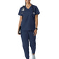 Women's Three-Pocket Curved V-Neck Top - 106 - Navy