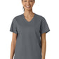 Women's Three-Pocket Curved V-Neck Top - 106 - Pewter