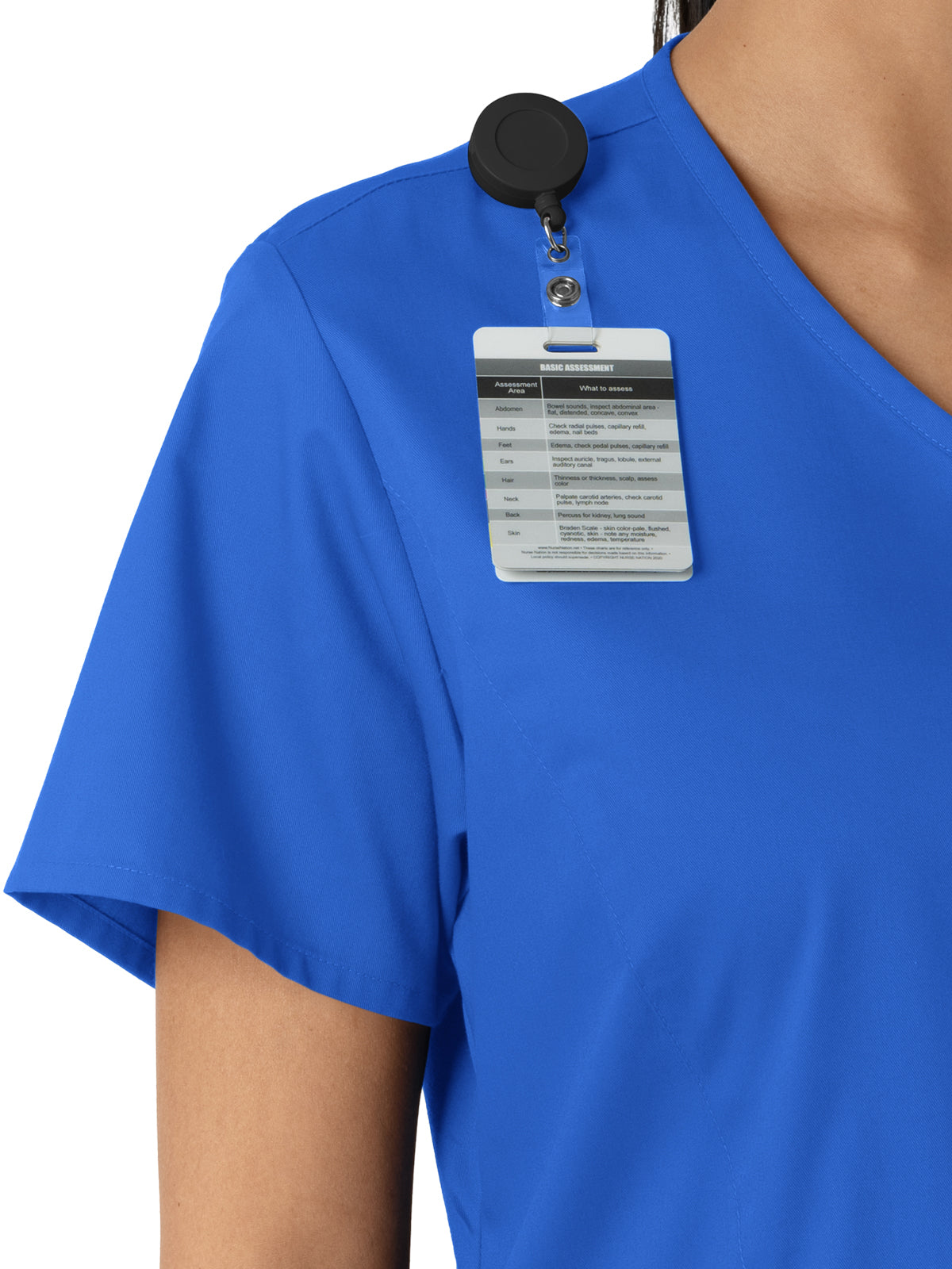 Women's Three-Pocket Curved V-Neck Top - 106 - Royal