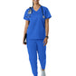 Women's Three-Pocket Curved V-Neck Top - 106 - Royal