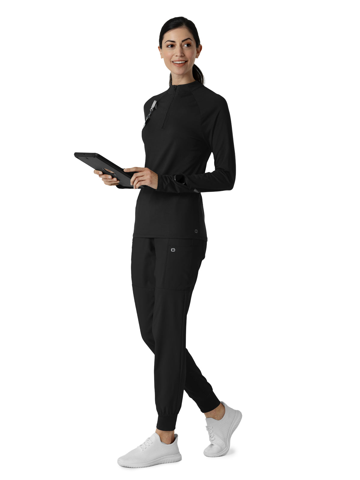 Women's Watch Window Quarter Zip Top - 2239 - Black