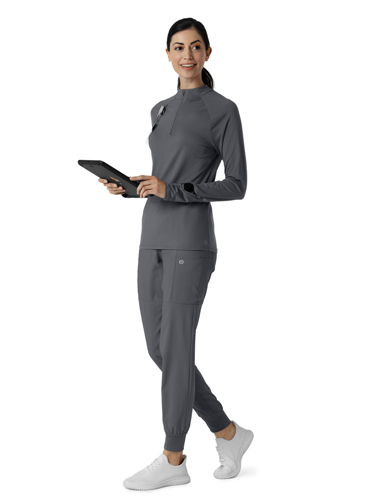Women's Watch Window Quarter Zip Top - 2239 - Pewter