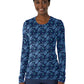 Women's Silky Underscrub Tee - 2409 - Beachy Blooms Navy