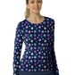 Women's Silky Underscrub Tee - 2409 - Springtime Stroll Navy