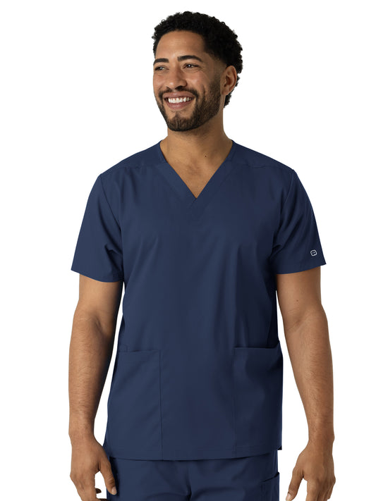 Unisex Three-Pocket V-Neck Top - 6051 - Navy