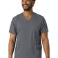 Unisex Three-Pocket V-Neck Top - 6051 - Pewter