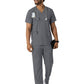 Unisex Three-Pocket V-Neck Top - 6051 - Pewter