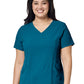 Women's Four-Pocket V-Neck Top - 6134 - Caribbean