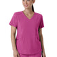 Women's Four-Pocket V-Neck Top - 6134 - Raspberry