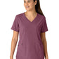 Women's Four-Pocket V-Neck Top - 6134 - Wine Heather