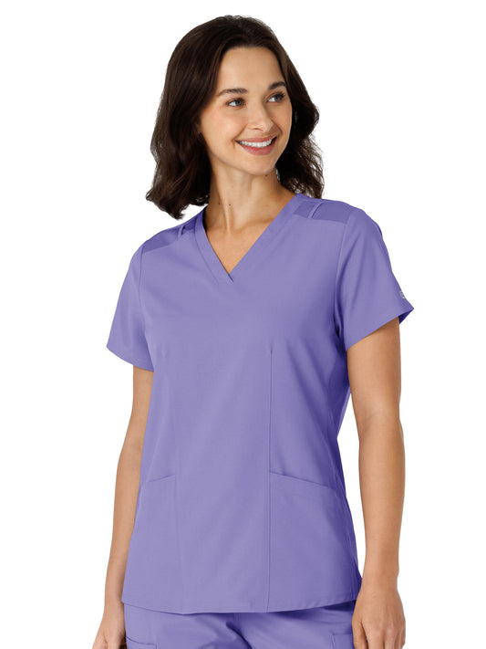 Women's Flex-n-Reach Side Panel V-Neck Top - 6145 - Iris Purple