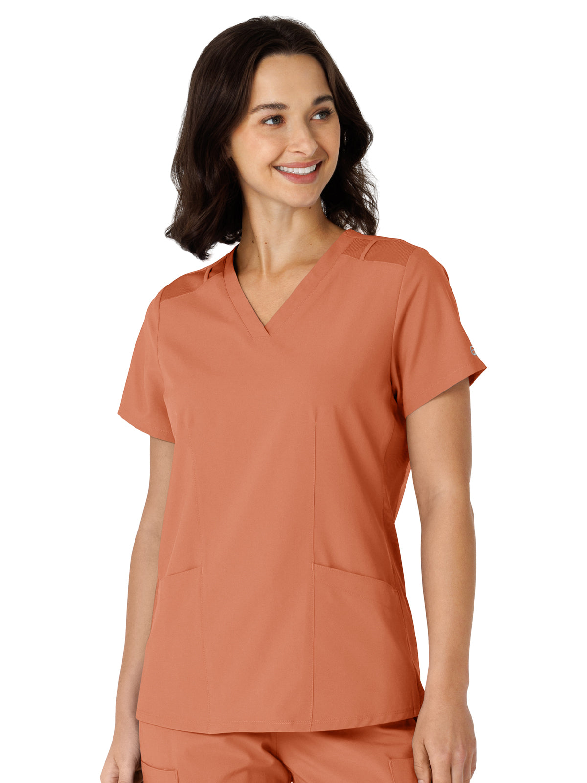 Women's Flex-n-Reach Side Panel V-Neck Top - 6145 - Terra Cotta