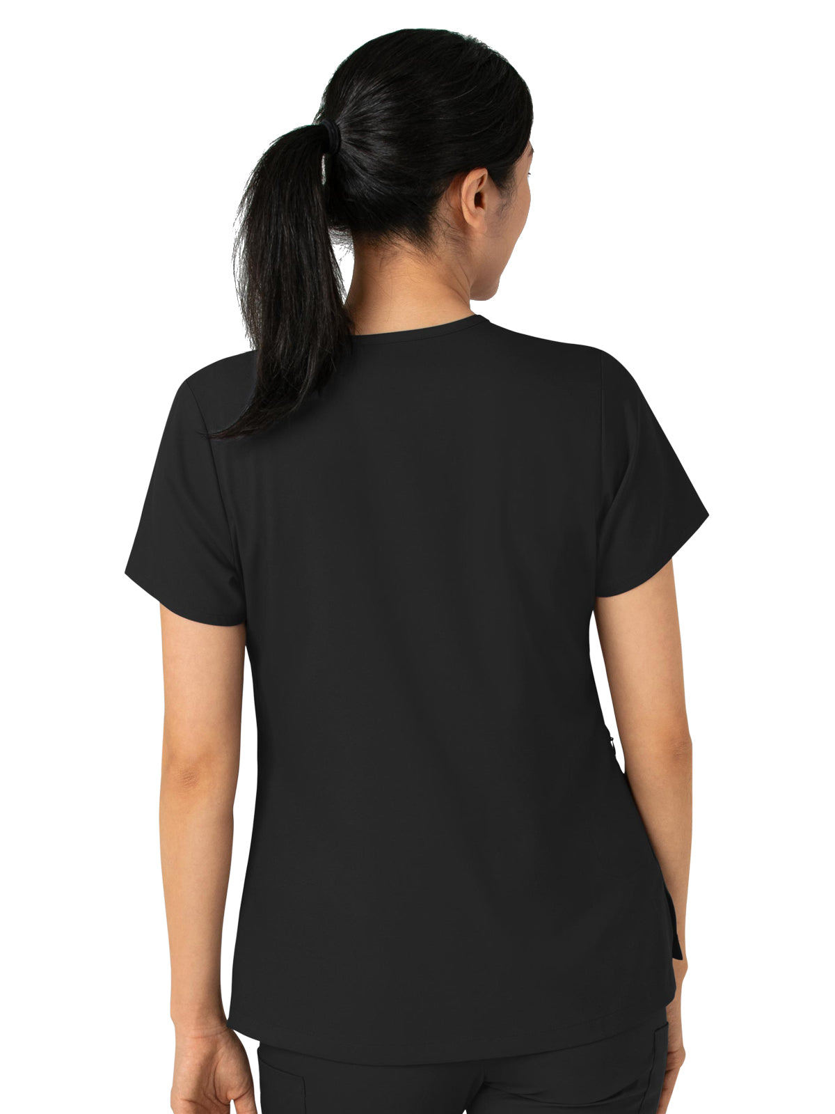 Women's Two-Pocket Tuck-In V-Neck Top - 6151 - Black