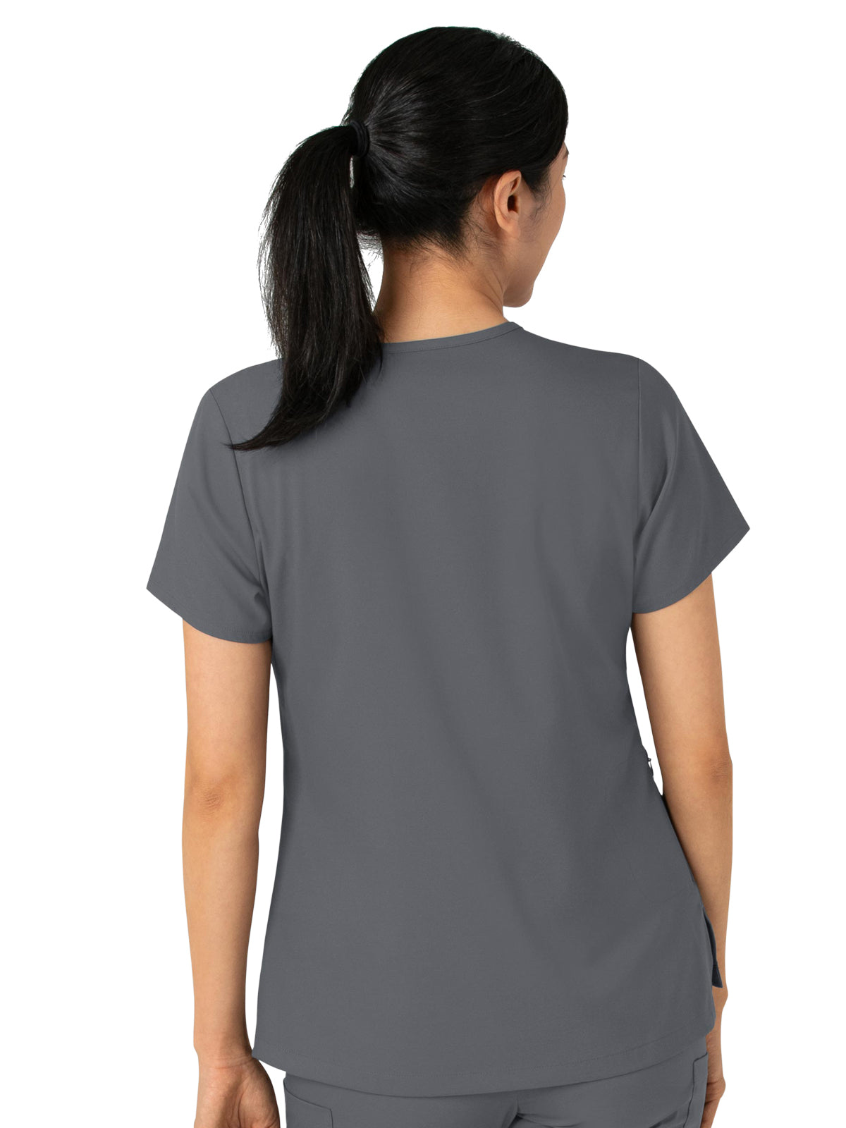 Women's Two-Pocket Tuck-In V-Neck Top - 6151 - Pewter