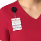 Women's Two-Pocket Tuck-In V-Neck Top - 6151 - Red