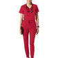 Women's Two-Pocket Tuck-In V-Neck Top - 6151 - Red