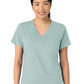 Women's Two-Pocket Tuck-In V-Neck Top - 6151 - Sky Blue