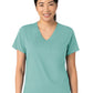 Women's Two-Pocket Tuck-In V-Neck Top - 6151 - Turquoise