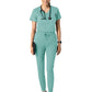 Women's Two-Pocket Tuck-In V-Neck Top - 6151 - Turquoise