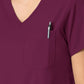 Women's Two-Pocket Tuck-In V-Neck Top - 6151 - Wine