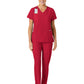 Women's Five-Pocket V-Neck Top - 6155 - Red
