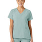 Women's Five-Pocket V-Neck Top - 6155 - Sky Blue