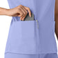 Women's 2-Pocket V-Neck Top - 6251 - Ceil Blue