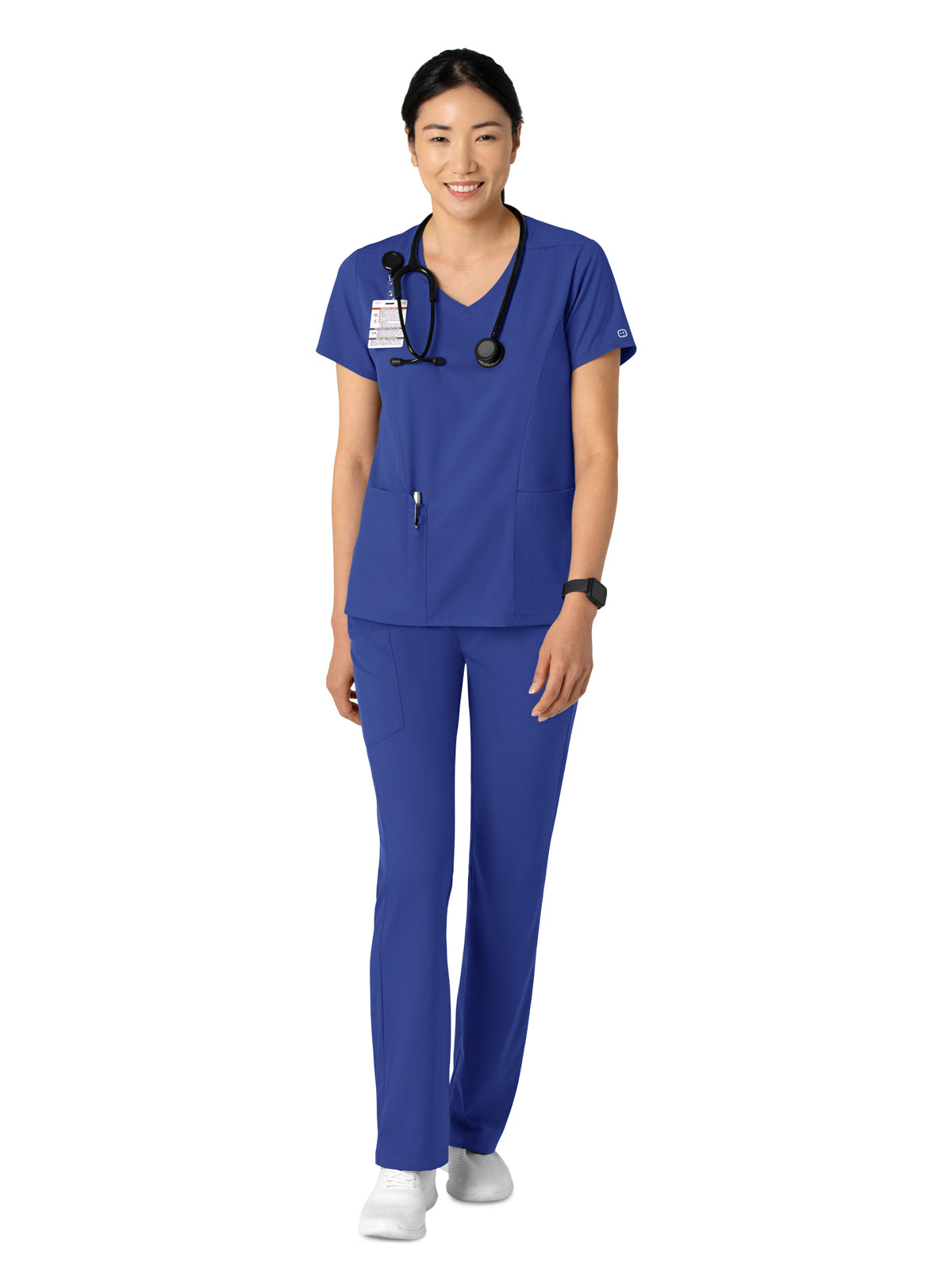Women's 2-Pocket V-Neck Top - 6251 - Galaxy Blue