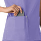 Women's 2-Pocket V-Neck Top - 6251 - Iris Purple