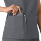 Women's 2-Pocket V-Neck Top - 6251 - Pewter