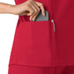 Women's 2-Pocket V-Neck Top - 6251 - Red